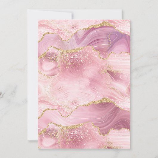 2024 Roze Goud Agate Graduation Party Kaart (Achterkant)