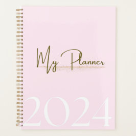 2024 Roze & Goud Maandelijkse & Wekelijkse Planner