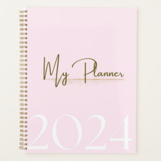 2024 Roze & Goud Maandelijkse & Wekelijkse Planner
