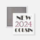 2024 Roze nieuwe neef Magneet (Voorkant / Achterkant)