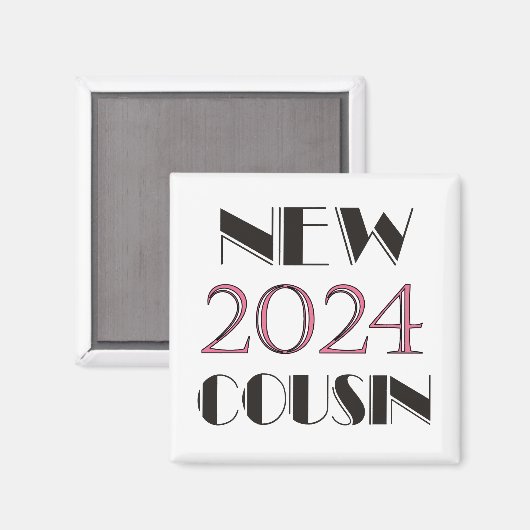 2024 Roze nieuwe neef Magneet (Voorkant / Achterkant)