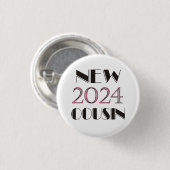 2024 Roze nieuwe neef Ronde Button 3,2 Cm (Voorkant /achterkant)