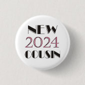 2024 Roze nieuwe neef Ronde Button 3,2 Cm (Voorkant)