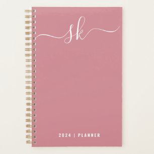 2024 roze wekelijkse maandelijkse niet gedateerde planner