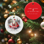 2024 Santa Overstroomd Noordpool Humoristische Vak Keramisch Ornament<br><div class="desc">Breng wat broodnodige gelach naar uw vakantieseizoen met dit 2024 Santa Flooded North Pole Ceramic Ornament. De Kerstman en zijn elfen zijn gestrand op een vlot in een overstroomde Noordpool, perfect vastleggen van de chaos van het jaar met een geestige boodschap: 'Good Tidings & Cheer en To Hell With This...</div>