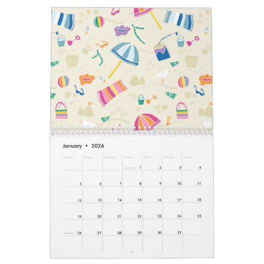 2024 Seizoenen Kalender Oppervlakte Patroon Ontwer (Jan 2026)