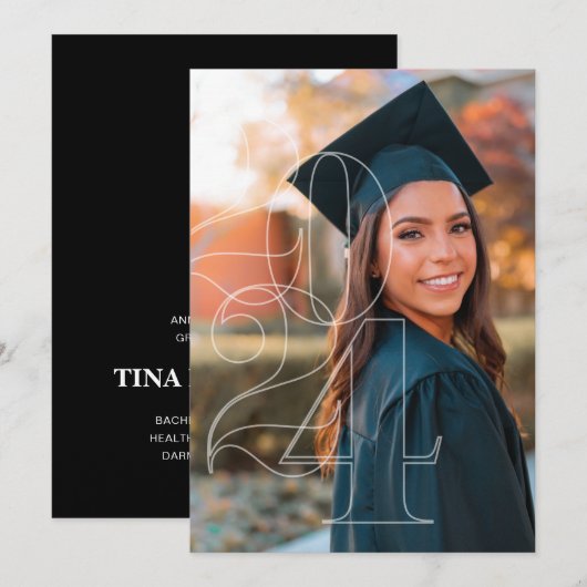 2024 Senior Foto Afstuderen Aankondiging (Voorkant / Achterkant)