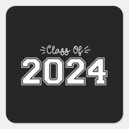 2024 senioren, Klasse van 2024 Afstuderen Vierkante Sticker