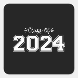2024 senioren, Klasse van 2024 Afstuderen Vierkante Sticker