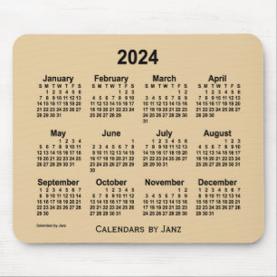 2024 Sepia Grey Calendar van Janz Muismat