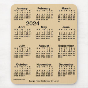 2024 Sepia Large Print Calendar van Janz Muismat
