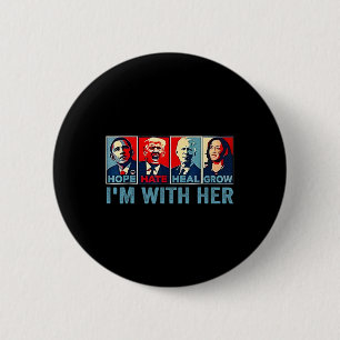 2024 Shirt I'm With Her Kamala- Harris Vote Presid Ronde Button 5,7 Cm