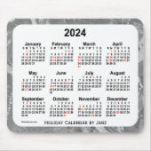 2024 Silver Holiday Art Agenda van de Janz-Muismat Muismat (Voorkant)