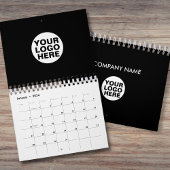 2024 Simple Black Calendar Company Logo en tekst Kalender