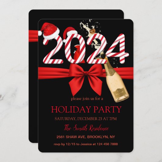 2024 Sinterklaas, Champagne Elegant Chic Kaart (Voorkant / Achterkant)