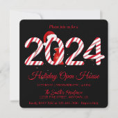 2024 Sinterklaas, sneeuwvlokken elegant chic Feestdagenkaart (Voorkant)