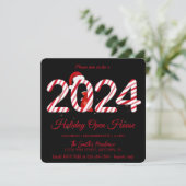 2024 Sinterklaas, sneeuwvlokken elegant chic Feestdagenkaart (Staand voorkant)