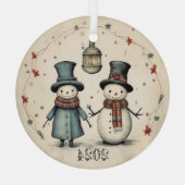 2024 Sneeuwman Glas Ornament (Achterkant)