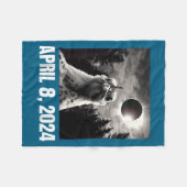 2024 Solar Eclipse Funny Chicken Selfie Fleece Deken (Voorkant (Horizontaal))