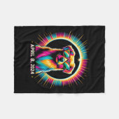 2024 Solar Eclipse Hond Dragen Solar Eclipse Glas Fleece Deken (Voorkant (Horizontaal))