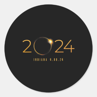 2024 Solar Eclipse Indiana American Totality Sprin Ronde Sticker
