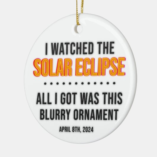 2024 Solar Eclipse Keepsake grappig Keramisch Ornament (Links)