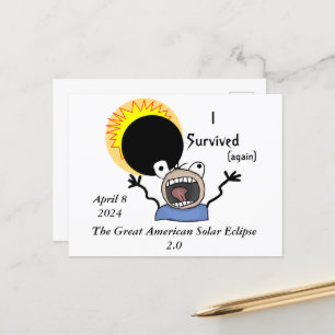 2024 Solar Eclipse Survival Edition Briefkaart