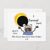 2024 Solar Eclipse Survival Edition Briefkaart (Voorkant / Achterkant)