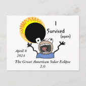 2024 Solar Eclipse Survival Edition Briefkaart (Voorkant)