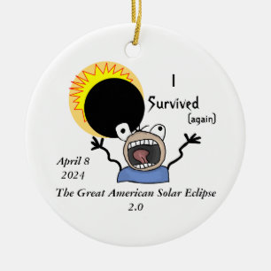 2024 Solar Eclipse Survival Edition Keramisch Ornament