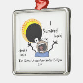 2024 Solar Eclipse Survival Edition Metalen Ornament (Links)