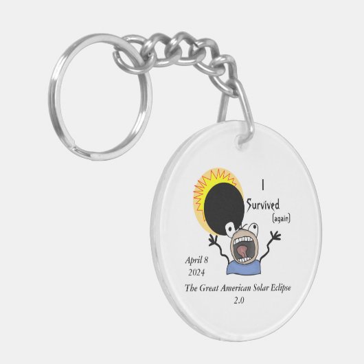 2024 Solar Eclipse Survival Edition Sleutelhanger (Voorkant Links)