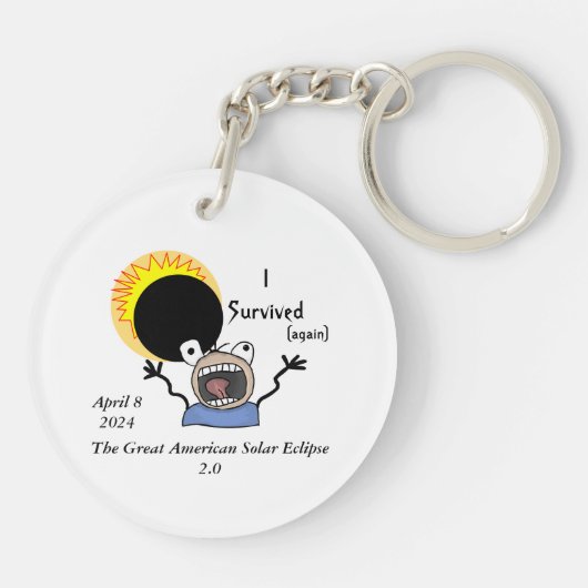 2024 Solar Eclipse Survival Edition Sleutelhanger (Achterkant)