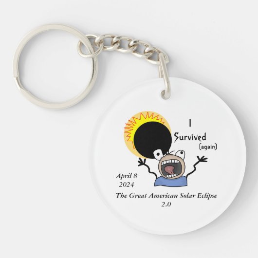 2024 Solar Eclipse Survival Edition Sleutelhanger (Voorkant)