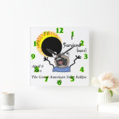 2024 Solar Eclipse Survival Edition Vierkante Klok (Huis)