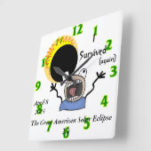 2024 Solar Eclipse Survival Edition Vierkante Klok (Hoek)