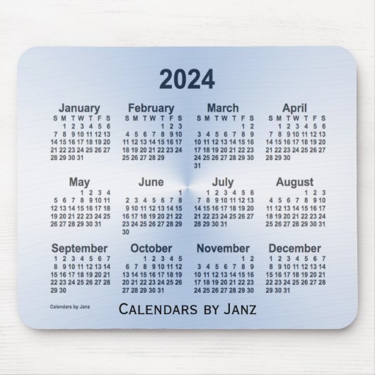 2024 Steel Blue Calendar van Janz Muismat (Voorkant)
