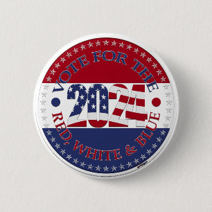 2024 Stem voor de Rood Wit en Blauw USA Vlag Ronde Button 5,7 Cm