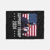 2024 - Steun Trump - Bid voor Amerika Fleece Deken (Voorkant (Horizontaal))