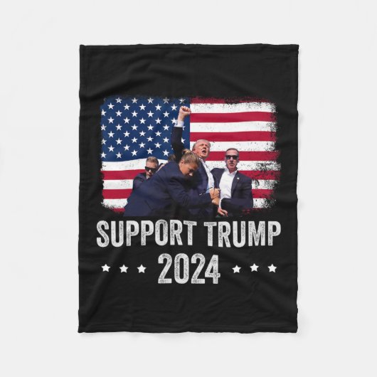 2024 - Steun Trump - Bid voor Amerika Fleece Deken (Voorkant)
