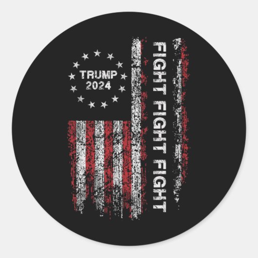 2024 Strijd - Trump President Verkiezing Ronde Sticker (Voorkant)