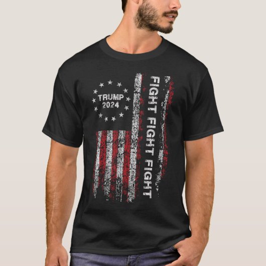 2024 Strijd - Trump President Verkiezing T-shirt (Voorkant)