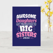 2024 Super Dochter Bevorderd tot Grote Zus Kaart (Gele Bloem)