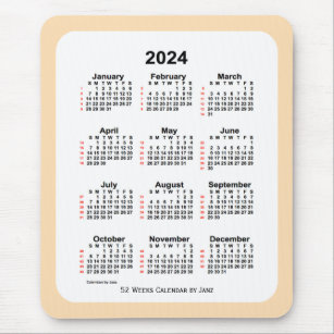 2024 Tarwe 52-weken agenda van Janz Muismat