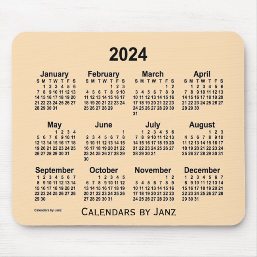 2024 Tarwekalender van de Janz-Muismat Muismat (Voorkant)