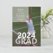 2024 Tennis Foto Afstudeerfeest II Kaart (Staand voorkant)