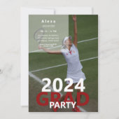 2024 Tennis Foto Afstudeerfeest Kaart (Voorkant)