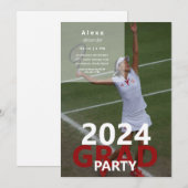 2024 Tennis Foto Afstudeerfeest Kaart (Voorkant / Achterkant)