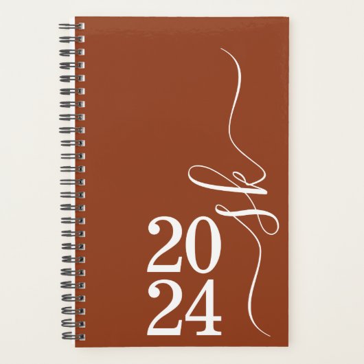 2024 Terracotta Monogram Persoonlijke Weekplanner Planner (Voorkant)