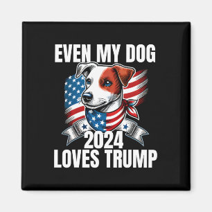 2024 Terrier Dog USA vlag Zelfs mijn hond houdt va Magneet